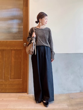 「アイテム（パンプス）」を使った、にわまりこさん（レディース・151cm）の秋コーディネート