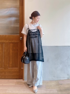 「CIAOPANIC TYPY（チャオパニックティピー）のアイテム（バッグ）」を使った、にわまりこさん（レディース・151cm）の春コーディネート