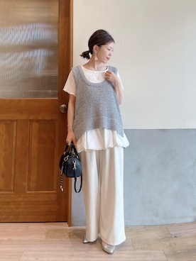 「アイテム（アクセサリー）」を使った、にわまりこさん（レディース・151cm）の春コーディネート