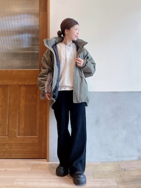 「アイテム（トートバッグ）」を使った、にわまりこさん（レディース・151cm）の秋コーディネート