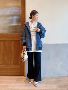 「CIAOPANIC TYPY（チャオパニックティピー）のアイテム（ジャケット/アウター）」を使った、にわまりこさん（レディース・151cm）の春コーディネート