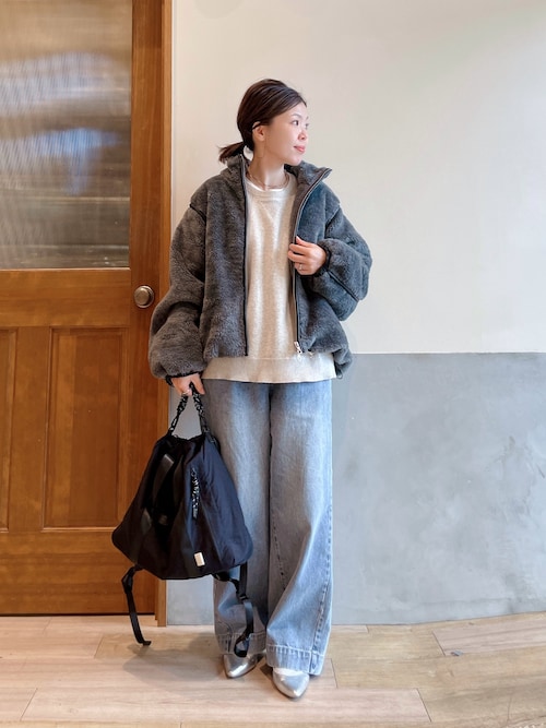 セール】【ぬくかる】2WAYふわボアスタンドジャケット（ブルゾン