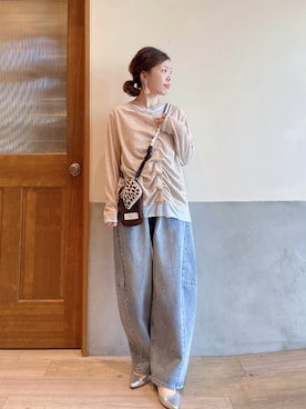 「CIAOPANIC TYPY（チャオパニックティピー）のアイテム（パンツ）」を使った、にわまりこさん（レディース・151cm）の春コーディネート