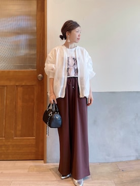 「CIAOPANIC TYPY（チャオパニックティピー）のアイテム（スラックス）」を使った、にわまりこさん（レディース・151cm）の春コーディネート