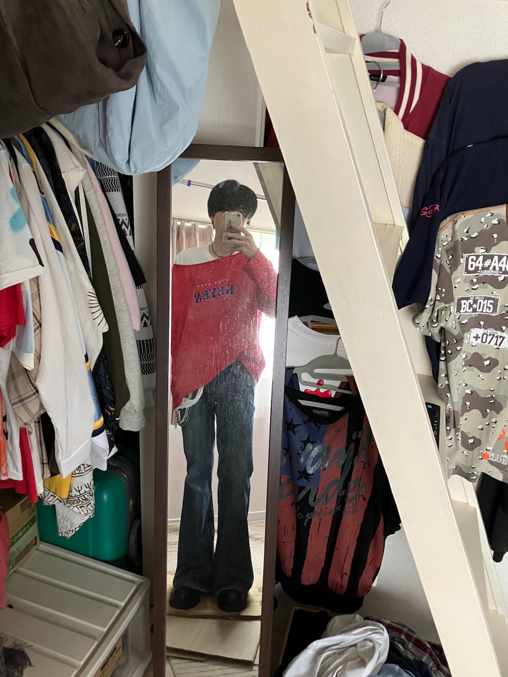 「古着MIX、古着、大学生、GRANCY」｜「KEYESのアイテム（Tシャツ/カットソー、ピンク系）」を使った、dadaさん（メンズ・179cm）の夏コーディネートの1枚目の写真