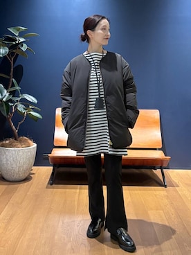 「アイテム（ダウンジャケット/コート）」を使った、K.SHIBUYAさん（レディース・154cm）の秋コーディネート