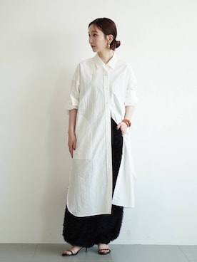 「アイテム（ブレスレット、イエロー系）」を使った、K.SHIBUYAさん（レディース・154cm）の夏コーディネート