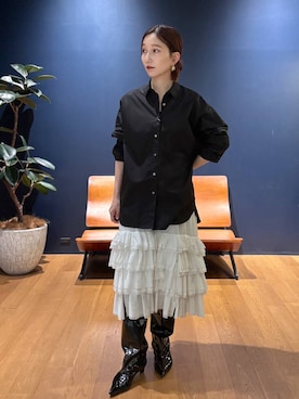 「アイテム（バングル/リストバンド）」を使った、K.SHIBUYAさん（レディース・154cm）の夏コーディネート