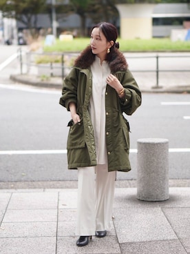 「アイテム（モッズコート）」を使った、K.SHIBUYAさん（レディース・154cm）の秋コーディネート