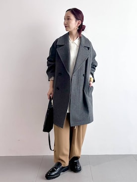 「アイテム（バングル/リストバンド）」を使った、K.SHIBUYAさん（レディース・154cm）の秋コーディネート