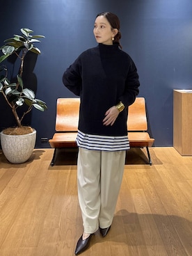 「アイテム（バングル/リストバンド）」を使った、K.SHIBUYAさん（レディース・154cm）の秋コーディネート