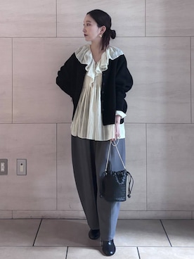 「アイテム（ピアス（両耳用））」を使った、K.SHIBUYAさん（レディース・154cm）の秋コーディネート