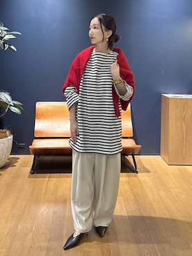 「アイテム（バングル/リストバンド）」を使った、K.SHIBUYAさん（レディース・154cm）の秋コーディネート