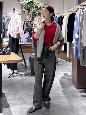 「アイテム（バングル/リストバンド）」を使った、K.SHIBUYAさん（レディース・154cm）の秋コーディネート