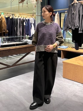 「アイテム（バングル/リストバンド）」を使った、K.SHIBUYAさん（レディース・154cm）の秋コーディネート