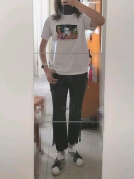 「CC&DDのアイテム（デニムパンツ、ブラック系）」を使った、azou1900さん（レディース・170cm）の夏コーディネート