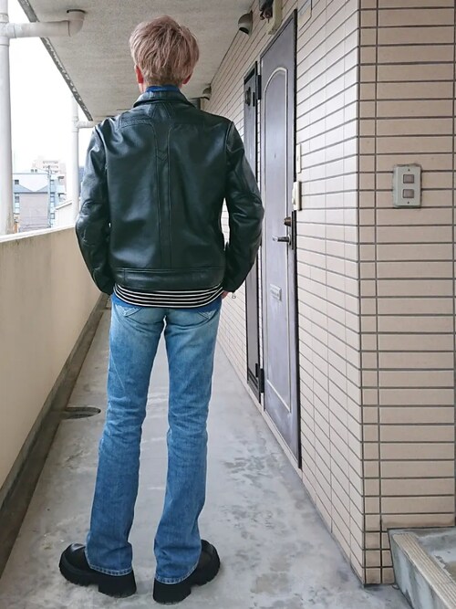 frank leder黒 ウール ライダースコート 黒の主人公 – 3CMA