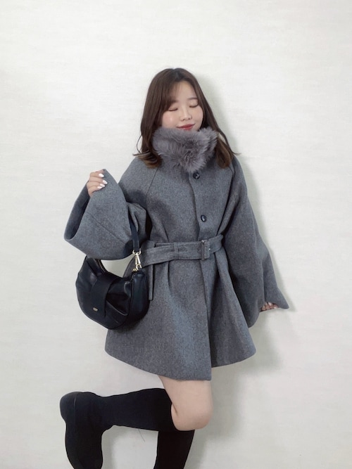 セール】【WEB限定/REVIVAL】ファー取り外しケープコート（その他