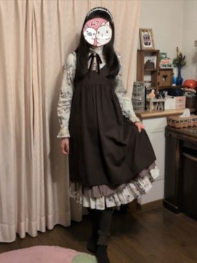 「アイテム（カチューシャ）」を使った、こだまさん（レディース・164cm）の秋コーディネート