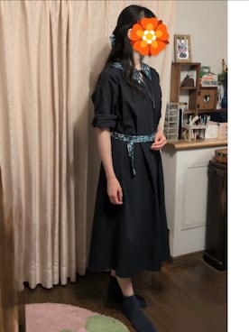 「アイテム（付け襟）」を使った、こだまさん（レディース・164cm）の夏コーディネート
