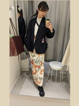 「着物」｜「アイテム（ジャケット/アウター）」を使った、sutoさん（レディース・169cm）の秋コーディネート