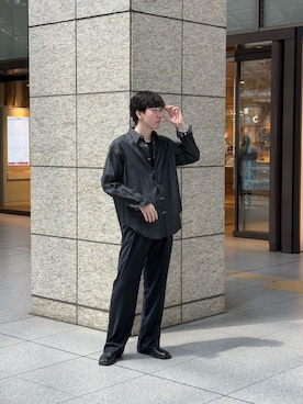 「アイテム（スラックス）」を使った、大久保　陸人さん（メンズ・181cm）の夏コーディネート