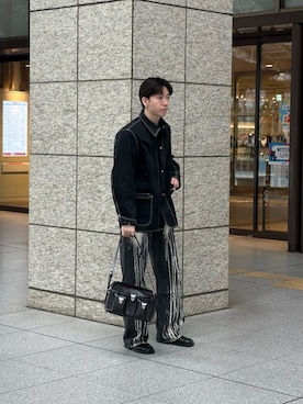 「アイテム（カバーオール）」を使った、大久保　陸人さん（メンズ・181cm）の秋コーディネート