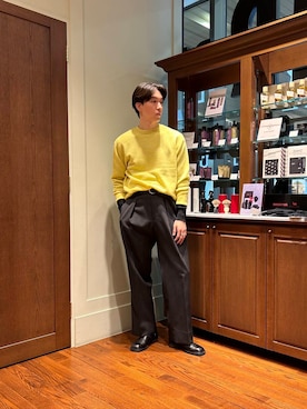 「gicipi（ジチピ）のGICIPI　LUPO（ニット/セーター）」を使った、大久保　陸人さん（メンズ・181cm）の秋コーディネート