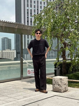 「アイテム（メガネ）」を使った、大久保　陸人さん（メンズ・181cm）の夏コーディネート