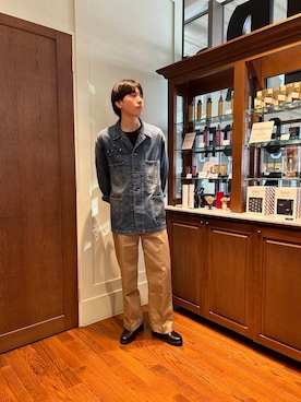 「アイテム（デニムジャケット）」を使った、大久保　陸人さん（メンズ・181cm）の夏コーディネート