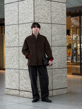 「URBAN RESEARCH（アーバンリサーチ）のnew basic　SHEEP MOUTON JACKET（その他アウター）」を使った、大久保　陸人さん（メンズ・181cm）の秋コーディネート