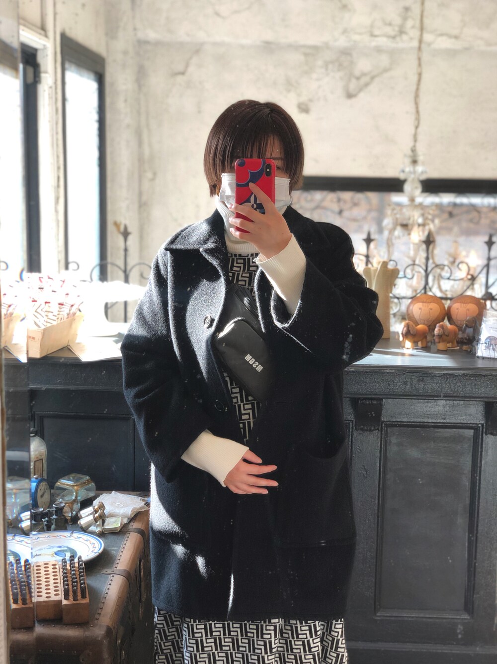 「着回しコーデ、ワンピース、休日スタイル、おしゃれさんと繋がりたい」｜「Harrodsのアイテム（ジャケット/アウター、ブラック系）」を使った、🌜うししの🌛さん（レディース・157cm）の春コーディネートの1枚目の写真