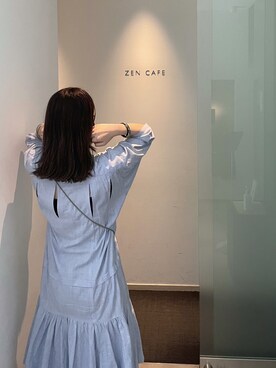 「BEAMS（ビームス）のアイテム（シャツワンピース）」を使った、tennensuiさん（レディース・162cm）の冬コーディネート
