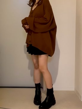 「H&M（エイチ・アンド・エム）のアイテム（カーディガン/ボレロ）」を使った、𝕣𝕦𝕜𝕒さん（レディース・150cm）の秋コーディネート
