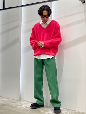 「DAIRIKU（ダイリク）のアイテム（パンツ）」を使った、新村優樹さん（メンズ・177cm）の冬コーディネート