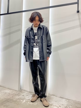 「Wrangler（ラングラー）のアイテム（その他アウター）」を使った、新村優樹さん（メンズ・177cm）の秋コーディネート