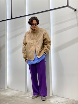 「Uiscel（ユイセル）のアイテム（ジャケット/アウター）」を使った、新村優樹さん（メンズ・177cm）の春コーディネート