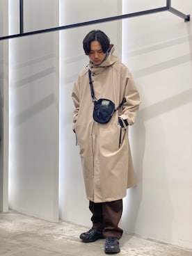 「ロング丈」｜「アイテム（モッズコート）」を使った、新村優樹さん（メンズ・177cm）の冬コーディネート