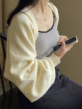 「アイテム（カーディガン/ボレロ）」を使った、結さん（レディース・152cm）の春コーディネート