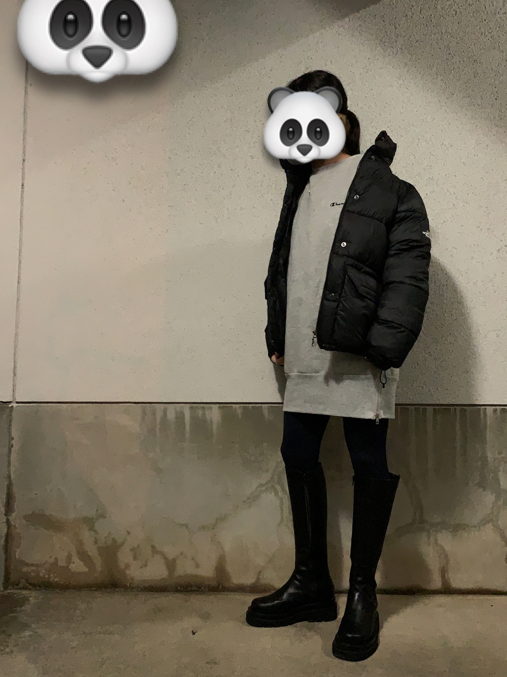 「SHAGADELICのアイテム（ブーツ、ブラック系）」を使った、ユイさん（レディース・155cm）の秋コーディネートの1枚目の写真