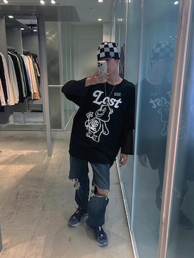 「LMCのアイテム（トップス）」を使った、RYOさん（メンズ・166cm）の春コーディネート