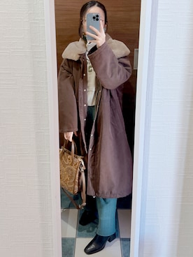 「ELENCARE DUE（エレンカーレデュエ）のアイテム（その他アウター）」を使った、はるかさん（レディース・155cm）の冬コーディネート