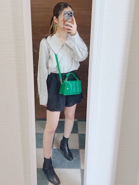 「SpRay PREMIUM（スプレイプレミアム）のアイテム（パンツ）」を使った、はるかさん（レディース・155cm）の夏コーディネート