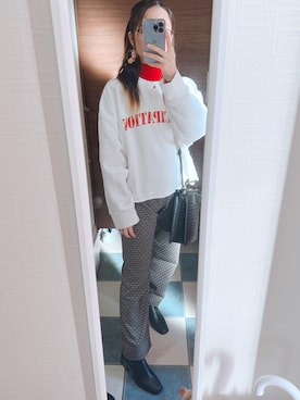 「デカピアス」｜はるかさん（レディース・155cm）の冬コーディネート