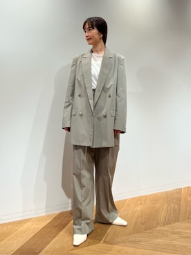 「アイテム（テーラードジャケット、グリーン系）」を使った、tanaさん（レディース・162cm）の秋コーディネート