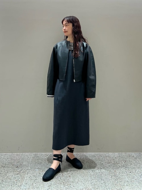 LOEFFロエフ ワッシャー ショートスリーブ ガウンコートロングワンピース LOEFFロエフ ワッシャー ショートスリーブ ガウンコートロング