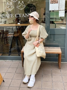 「RETRO GIRL（レトロガール）のアイテム（帽子）」を使った、harunaさん（レディース・153cm）の秋コーディネート