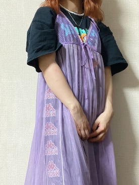 「ジャージーパンツ」｜「アイテム（ワンピース/ドレス）」を使った、ㅎㄹさん（レディース・155cm）の夏コーディネート