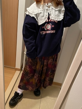 「WC（ダブル シー）のアイテム（シャツ/ブラウス）」を使った、ㅎㄹさん（レディース・155cm）の冬コーディネート