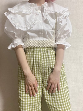 「WC（ダブル シー）のアイテム（シャツ/ブラウス）」を使った、ㅎㄹさん（レディース・155cm）の夏コーディネート